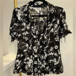 NWOT Unique Vintage Floral Chiffon Blouse